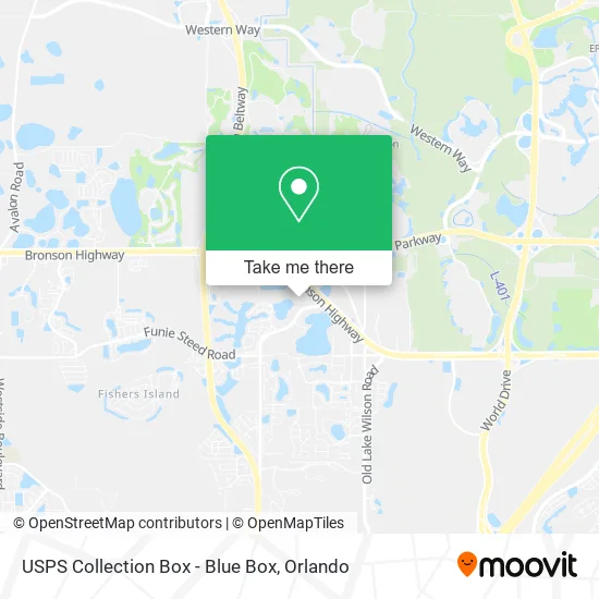 Mapa de USPS Collection Box - Blue Box