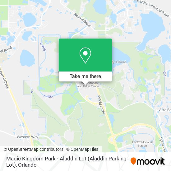 Mapa de Magic Kingdom Park - Aladdin Lot (Aladdin Parking Lot)