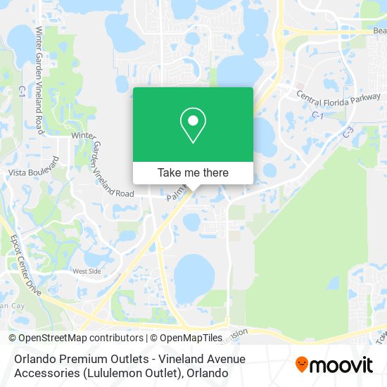 Orlando Premium Outlets - Vineland Avenue Accessories (Lululemon Outlet) map