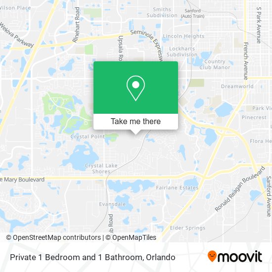 Private 1 Bedroom and 1 Bathroom map
