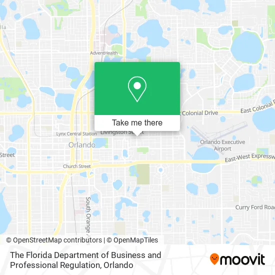 The Florida Department of Business and Professional Regulation map