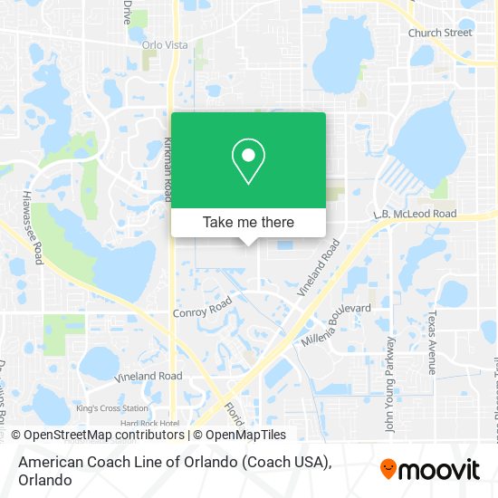 Mapa de American Coach Line of Orlando (Coach USA)