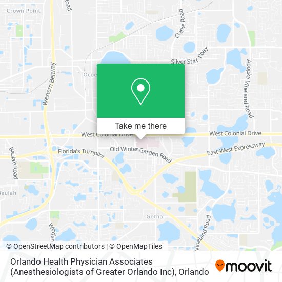 Mapa de Orlando Health Physician Associates (Anesthesiologists of Greater Orlando Inc)