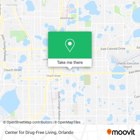 Center for Drug-Free Living map