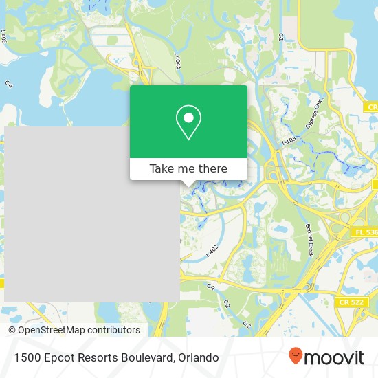 Mapa de 1500 Epcot Resorts Boulevard