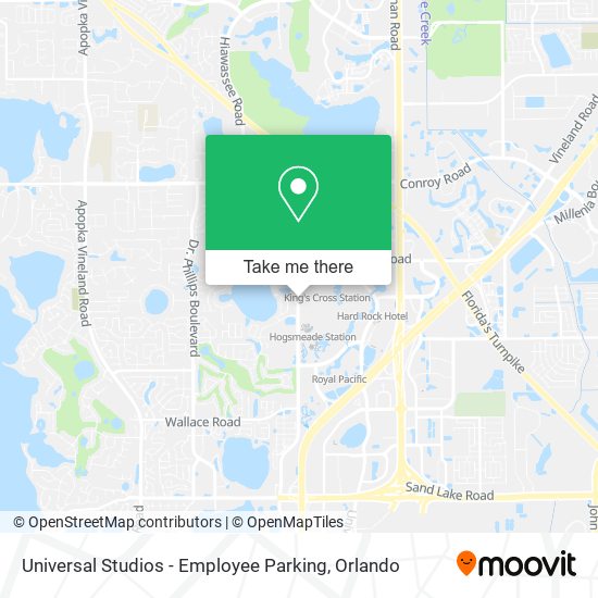 Universal Studios - Employee Parking map