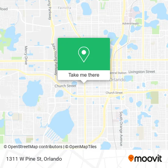 Mapa de 1311 W Pine St