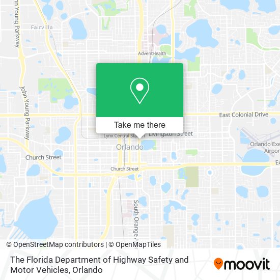 The Florida Department of Highway Safety and Motor Vehicles map
