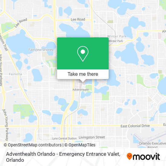 Adventhealth Orlando - Emergency Entrance Valet map