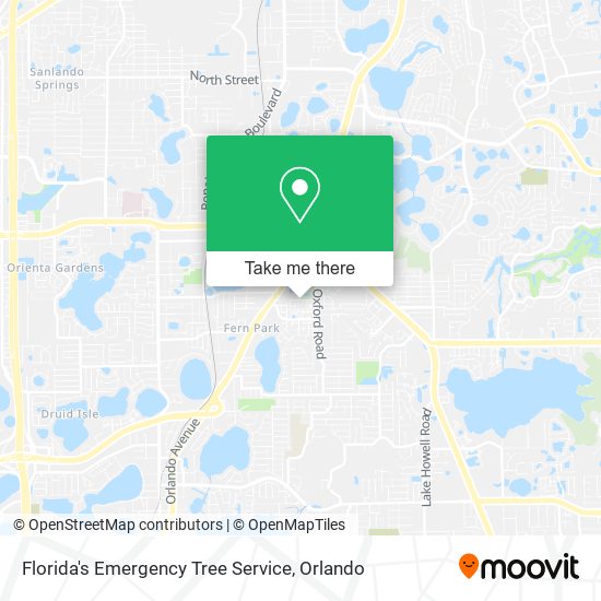 Florida's Emergency Tree Service map