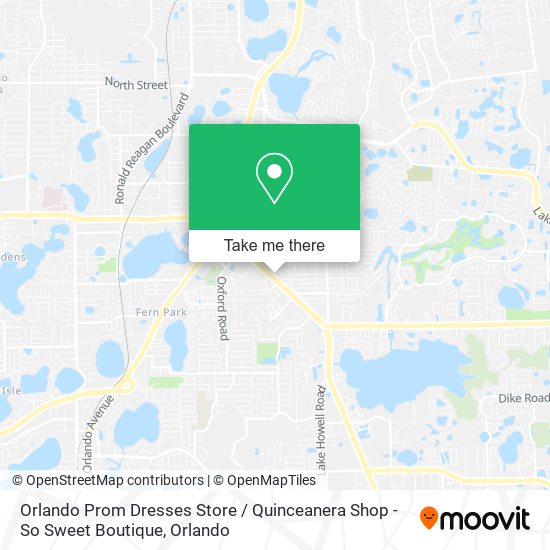 Mapa de Orlando Prom Dresses Store / Quinceanera Shop - So Sweet Boutique