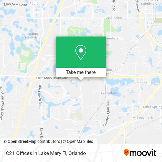 C21 Offices in Lake Mary Fl map