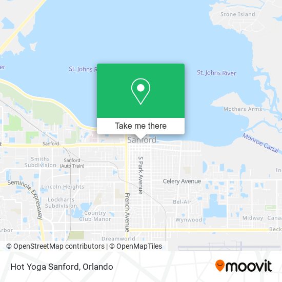 Hot Yoga Sanford map