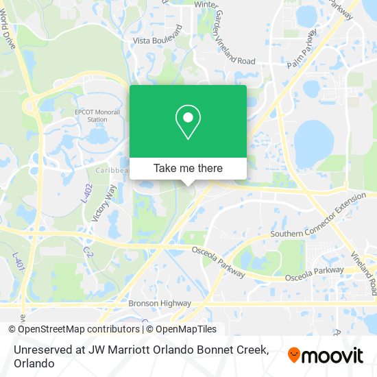 Mapa de Unreserved at JW Marriott Orlando Bonnet Creek