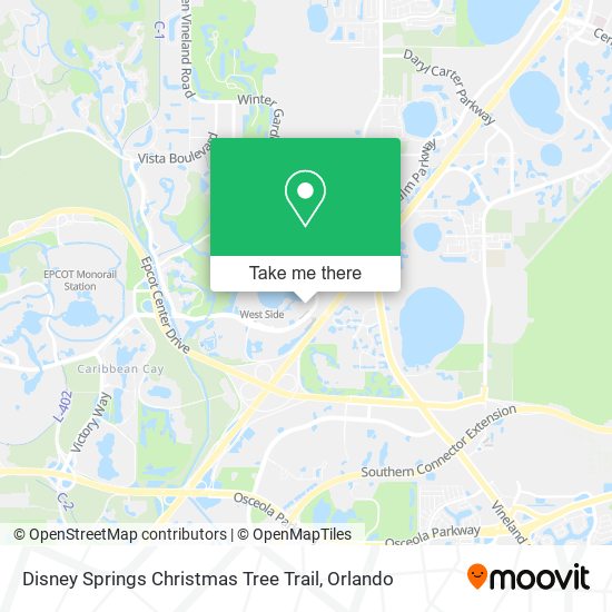 Disney Springs Christmas Tree Trail map