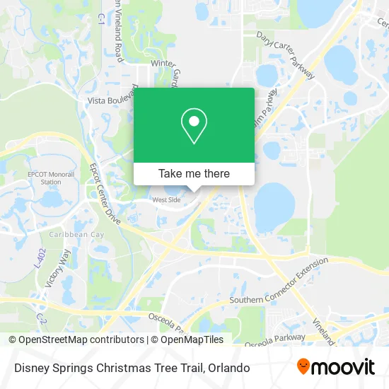 Disney Springs Christmas Tree Trail map