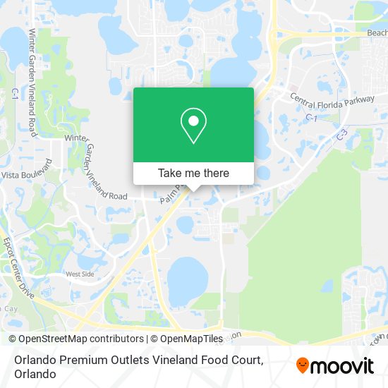 Mapa de Orlando Premium Outlets Vineland Food Court