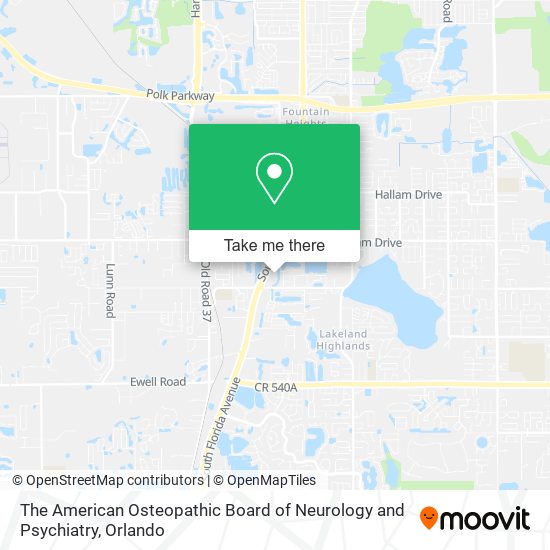The American Osteopathic Board of Neurology and Psychiatry map