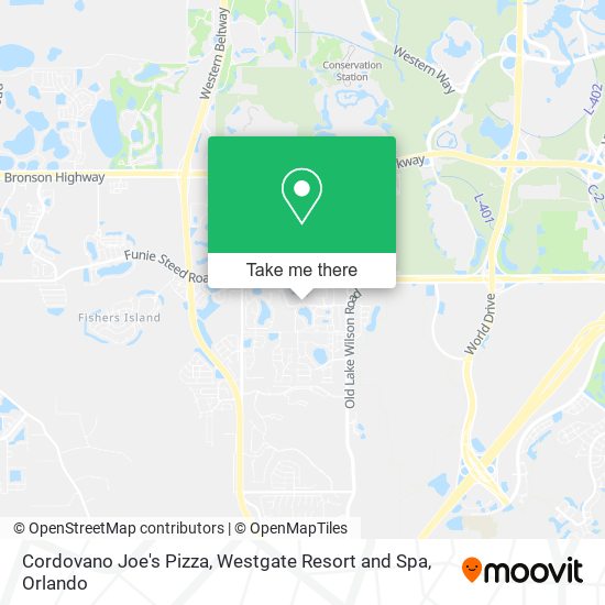 Cordovano Joe's Pizza, Westgate Resort and Spa map