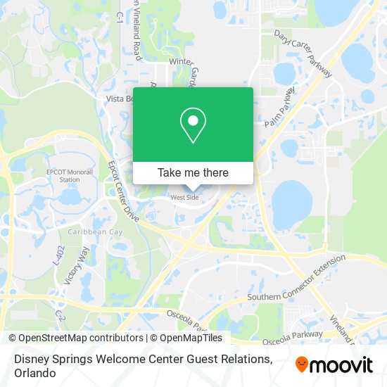 Disney Springs Welcome Center Guest Relations map