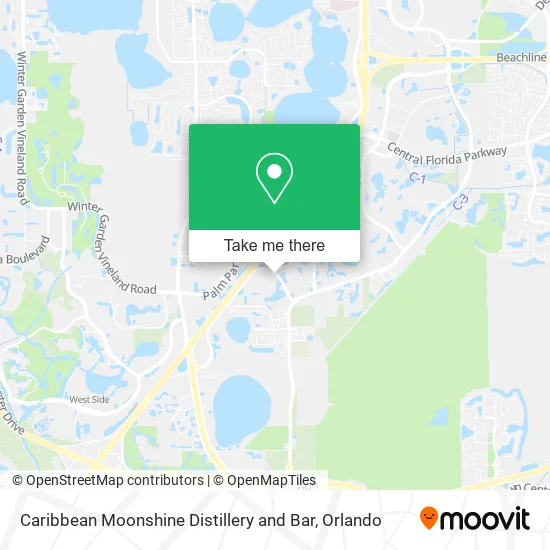 Caribbean Moonshine Distillery and Bar map
