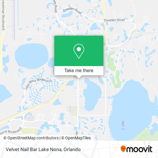 Velvet Nail Bar Lake Nona map