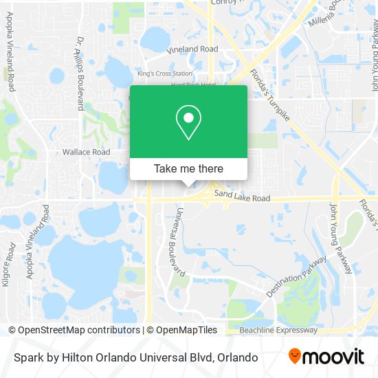 Spark by Hilton Orlando Universal Blvd map