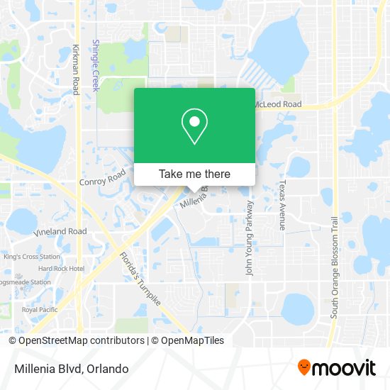 Millenia Blvd map