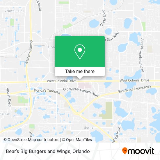 Bear's Big Burgers and Wings map