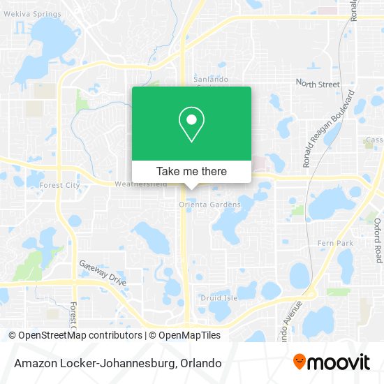 Mapa de Amazon Locker-Johannesburg