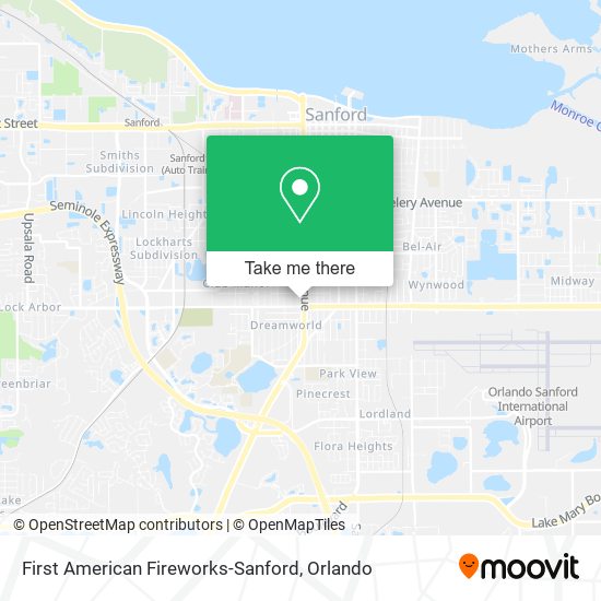 First American Fireworks-Sanford map