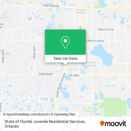 State of Florida Juvenile Residential Services map