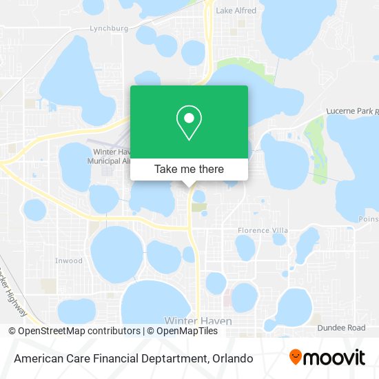 American Care Financial Deptartment map