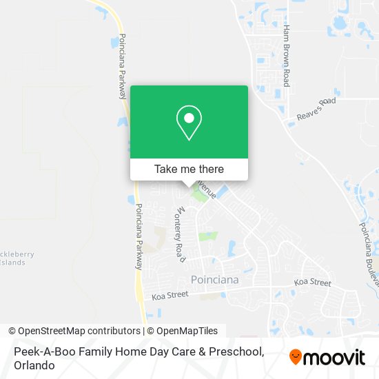 Mapa de Peek-A-Boo Family Home Day Care & Preschool