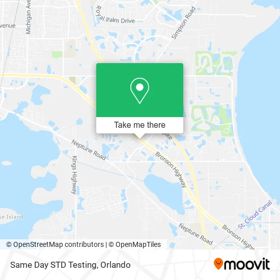 Same Day STD Testing map