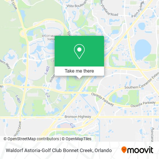 Mapa de Waldorf Astoria-Golf Club Bonnet Creek