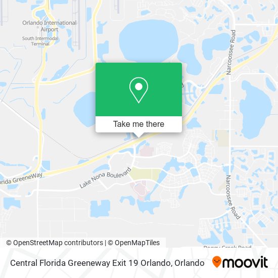 Mapa de Central Florida Greeneway Exit 19 Orlando