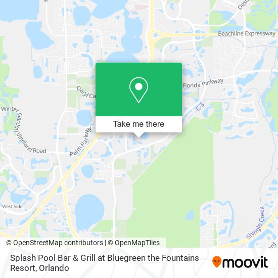 Mapa de Splash Pool Bar & Grill at Bluegreen the Fountains Resort