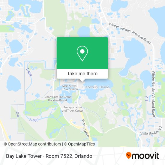 Mapa de Bay Lake Tower - Room 7522