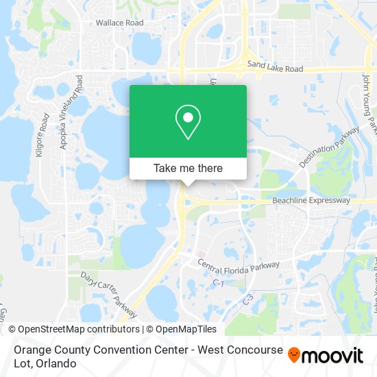 Mapa de Orange County Convention Center - West Concourse Lot