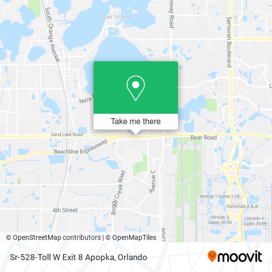 Sr-528-Toll W Exit 8 Apopka map