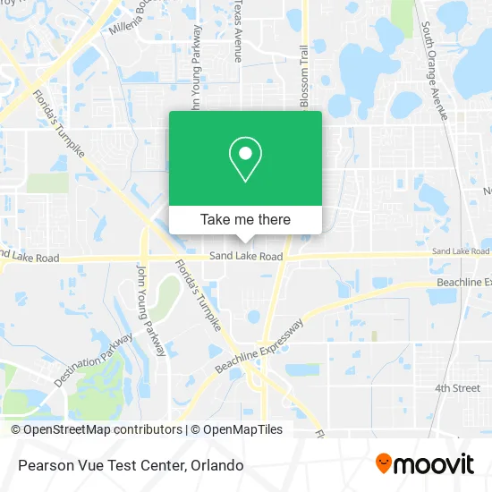 Mapa de Pearson Vue Test Center