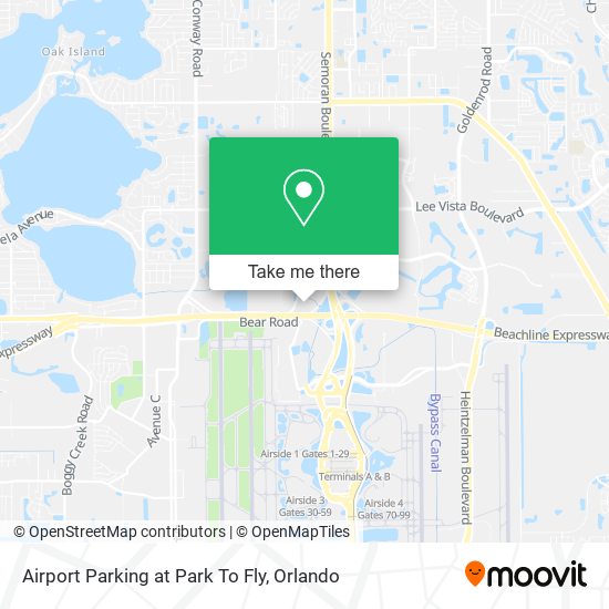 Airport Parking at Park To Fly map