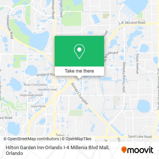 Hilton Garden Inn-Orlando I-4 Millenia Blvd Mall map