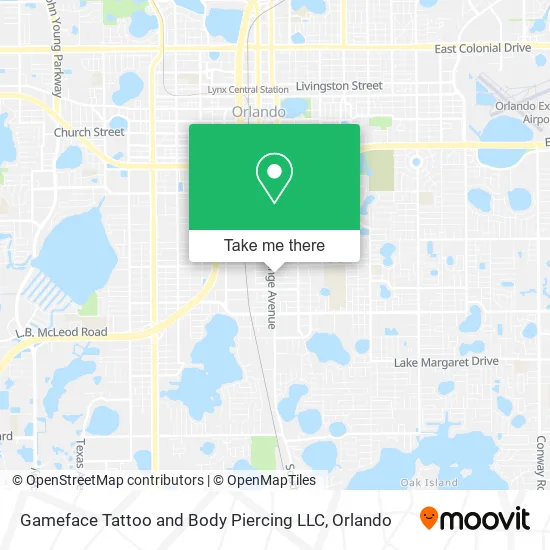 Mapa de Gameface Tattoo and Body Piercing LLC