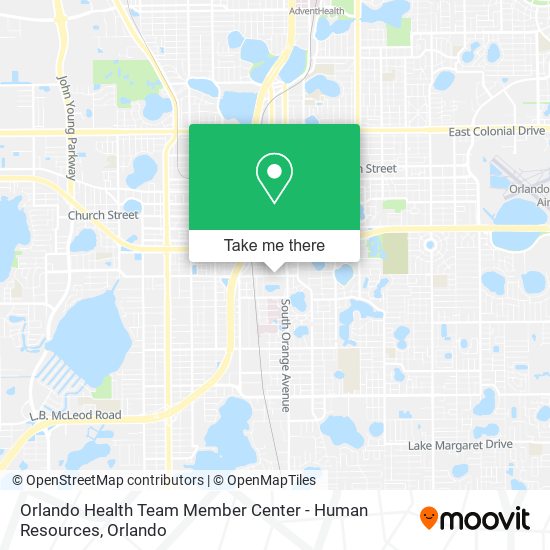 Mapa de Orlando Health Team Member Center - Human Resources