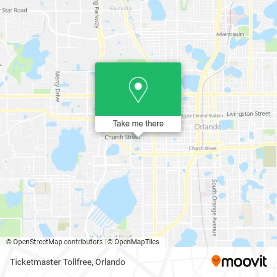 Ticketmaster Tollfree map