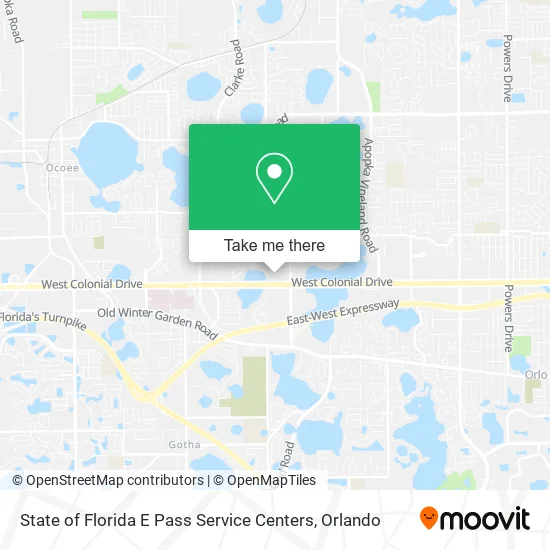 State of Florida E Pass Service Centers map