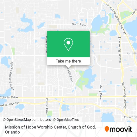 Mapa de Mission of Hope Worship Center, Church of God