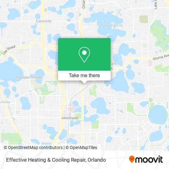 Mapa de Effective Heating & Cooling Repair